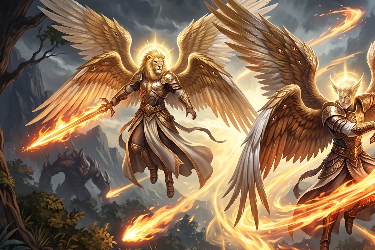 Los Querubines, ilustración del juego Combate espiritual