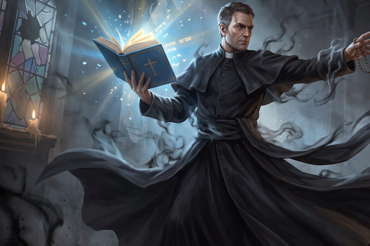 Exorcist priest, artwork from the game Spiritual combat