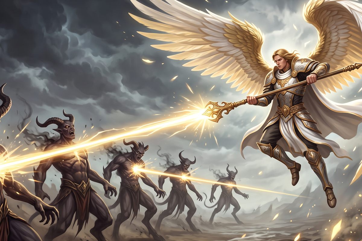 Raphael or the protecting angel, artwork from the game Spiritual combat